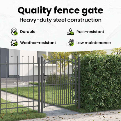 Fence Gate with Spikes EMMEN 150 x 100 cm Powder-coated steel