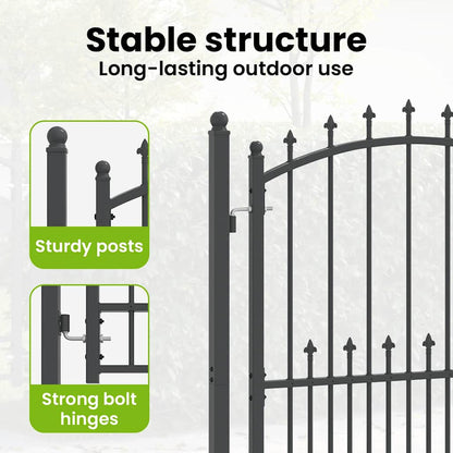Fence Gate with Spikes EMMEN 150 x 100 cm Powder-coated steel