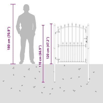 Fence Gate with Spikes EMMEN 150 x 100 cm Powder-coated steel