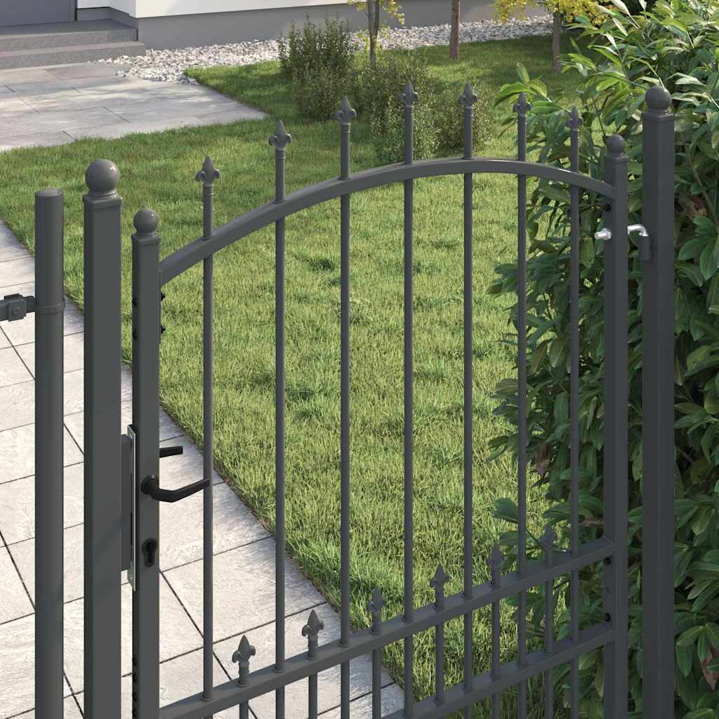 Fence Gate with Spikes EMMEN 170 x 100 cm Powder-coated steel