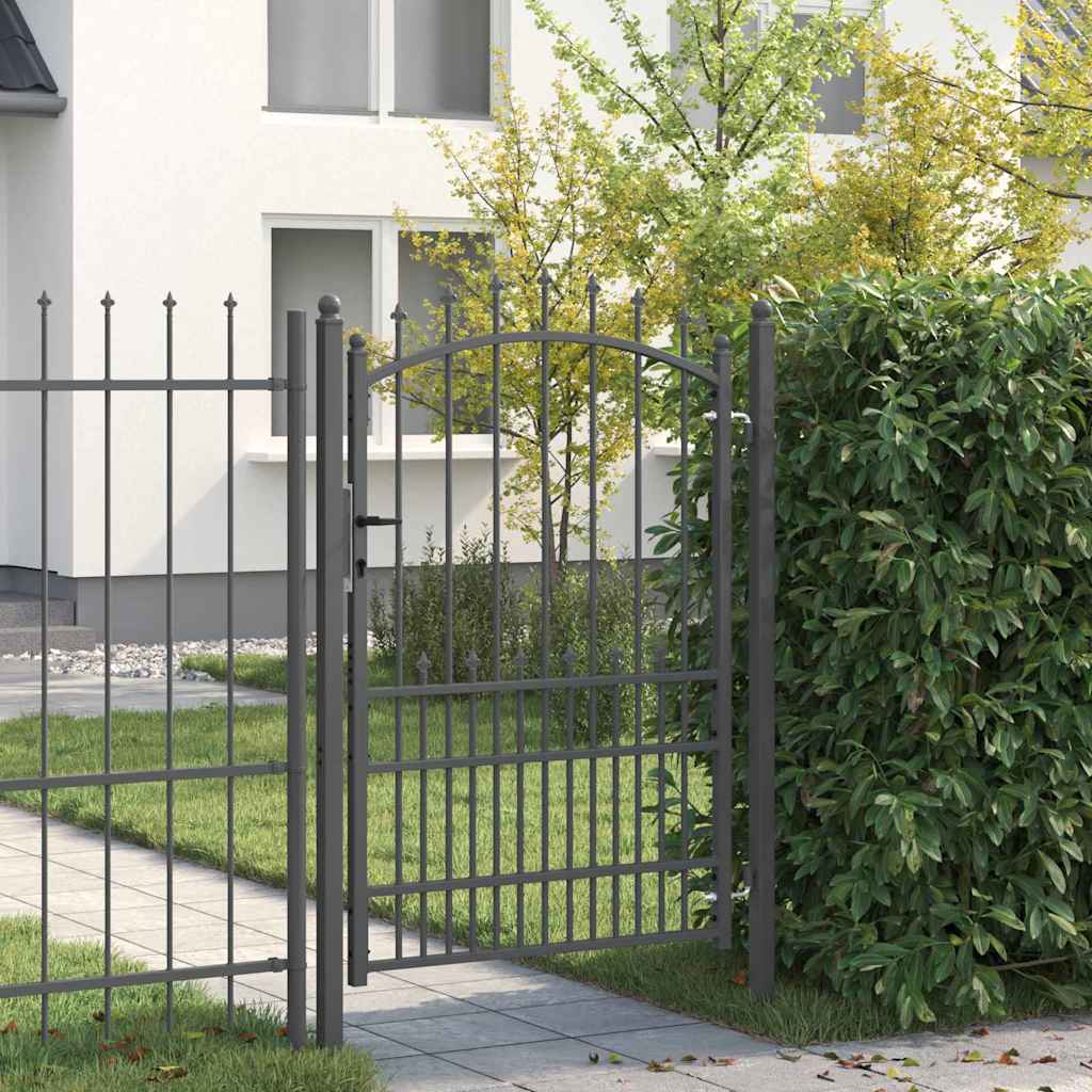 Fence Gate with Spikes EMMEN 170 x 100 cm Powder-coated steel