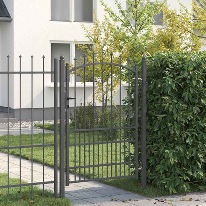 Fence Gate with Spikes EMMEN 170 x 100 cm Powder-coated steel