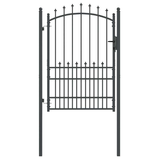 Fence Gate with Spikes EMMEN 170 x 100 cm Powder-coated steel
