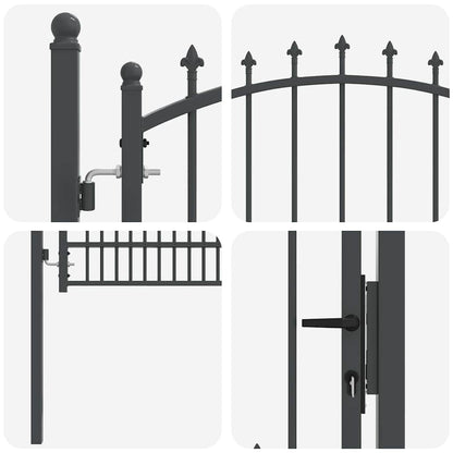Fence Gate with Spikes EMMEN 200 x 100 cm Powder-coated steel