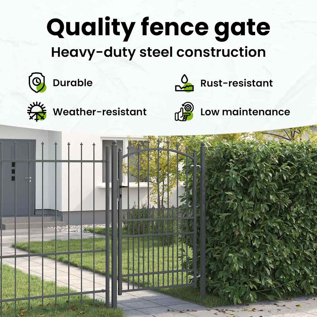Fence Gate with Spikes EMMEN 200 x 100 cm Powder-coated steel