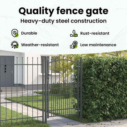 Fence Gate with Spikes EMMEN 200 x 100 cm Powder-coated steel