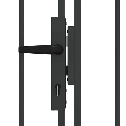Fence Gate ASSEN 301 x 175.5 cm Steel Grey Lockable