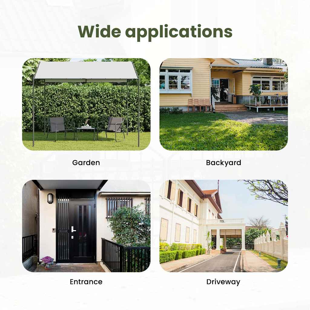 Fence Gate ASSEN 301 x 200 cm Steel Grey Lockable