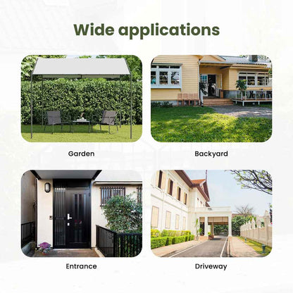 Fence Gate ASSEN 301 x 200 cm Steel Grey Lockable