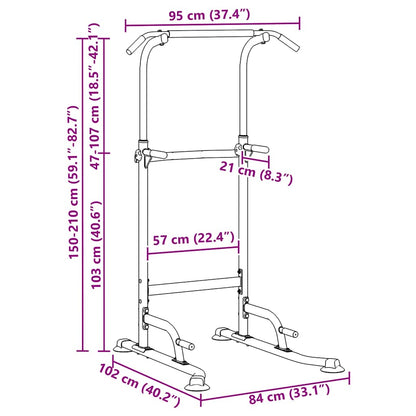 Power Tower Dip Station Manual Black 102 x 95 x 210 cm