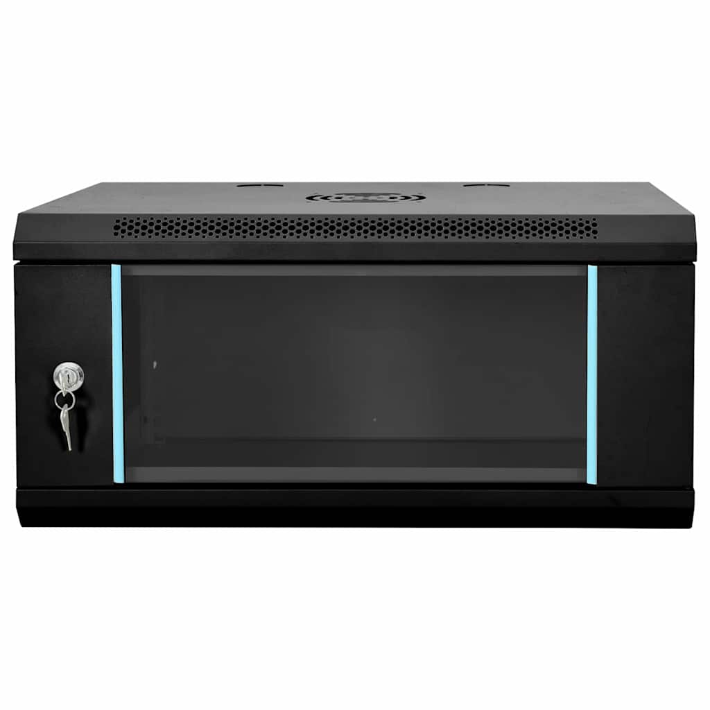 Network Cabinet with Storage Black 60 x 35 x 28 cm Steel