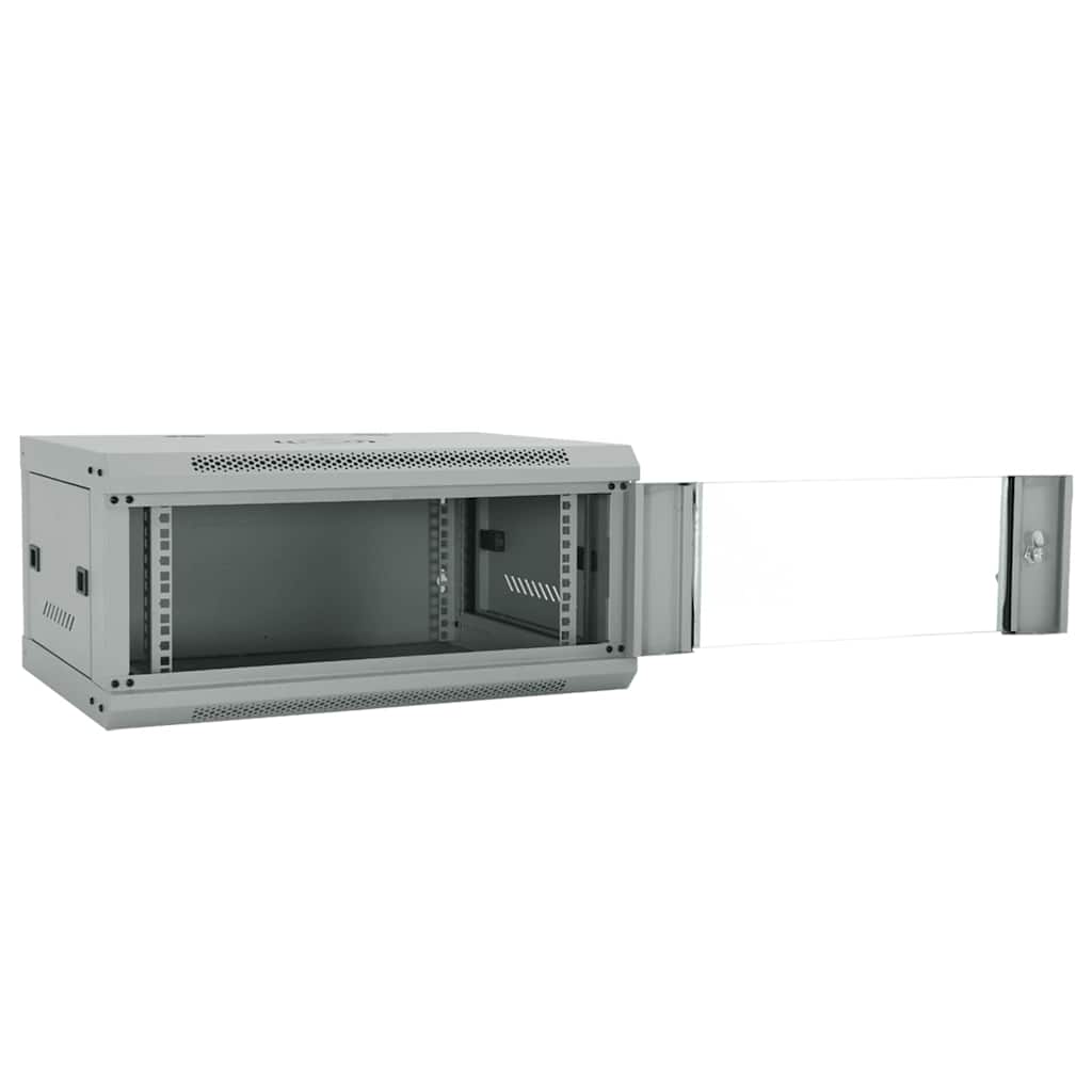 Network Cabinet with Storage Grey 60 x 35 x 28 cm Steel