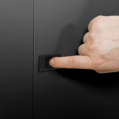 Network Cabinet with Storage Black 60 x 60 x 80 cm Steel