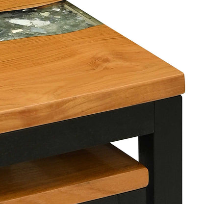 Nesting Table 3 pcs Brown Solid Teak Wood