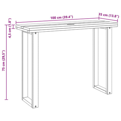 Console Table Brown 100 x 35 x 75 cm Solid Teak Wood