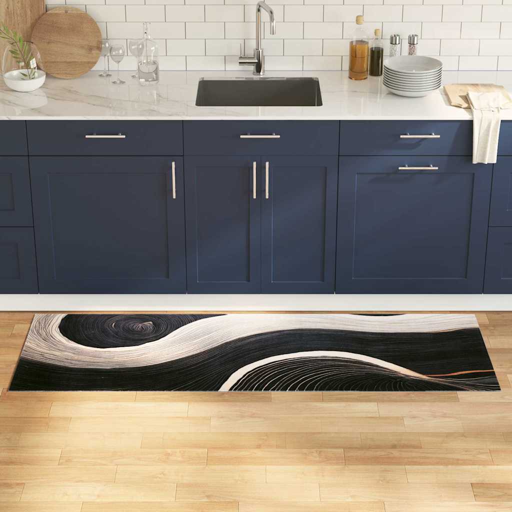 Kitchen Rug Black 180 x 60 cm Velvet