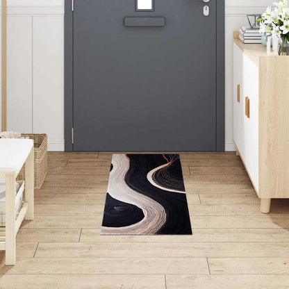 Kitchen Rug Black 150 x 45 cm Velvet
