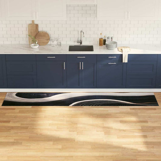 Kitchen Rug Black 300 x 60 cm Velvet