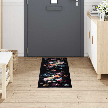 Kitchen Rug Black 150 x 45 cm Velvet