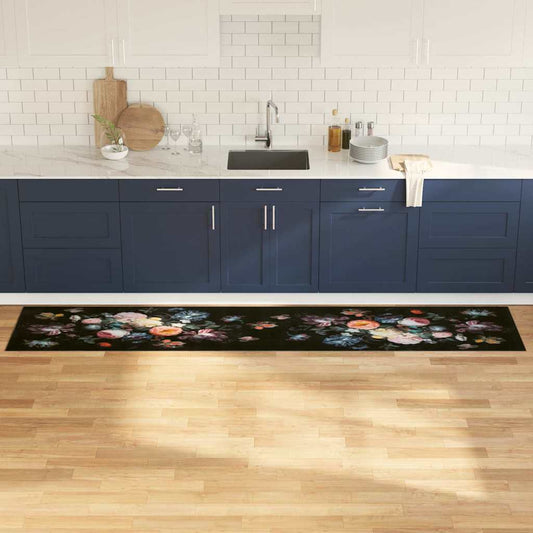 Kitchen Rug Black 300 x 60 cm Velvet