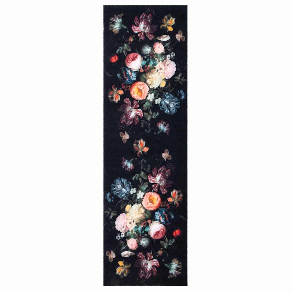 Kitchen Rug Black 300 x 60 cm Velvet
