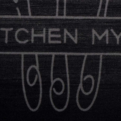 Kitchen Rug Cutlery Black 180 x 60 cm Velvet