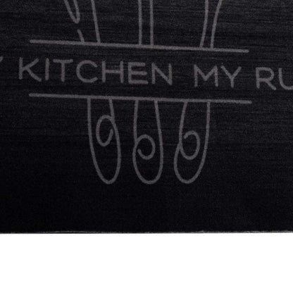 Kitchen Rug Cuttlery Black 150 x 45 cm Velvet