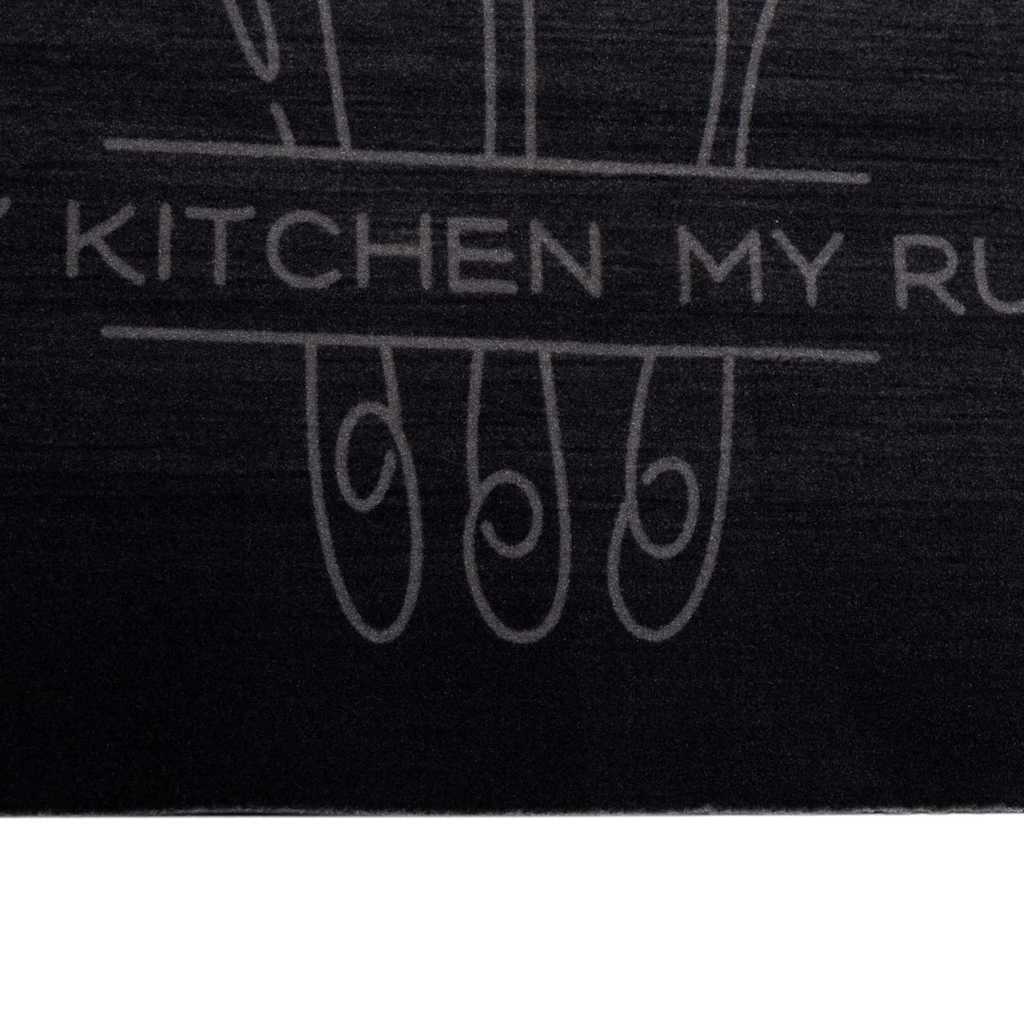 Kitchen Rug Cutlery Black 300 x 60 cm Velvet