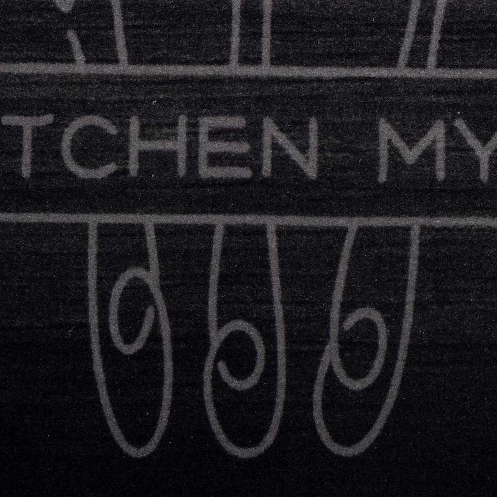 Kitchen Rug Cutlery Black 300 x 60 cm Velvet