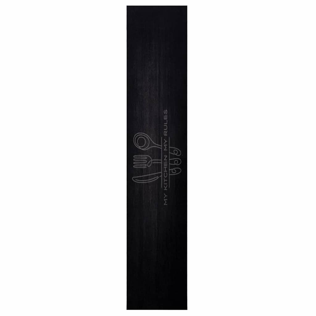 Kitchen Rug Cutlery Black 300 x 60 cm Velvet