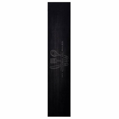 Kitchen Rug Cutlery Black 300 x 60 cm Velvet