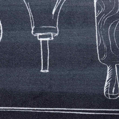 Kitchen Rug Black 180 x 60 cm Velvet