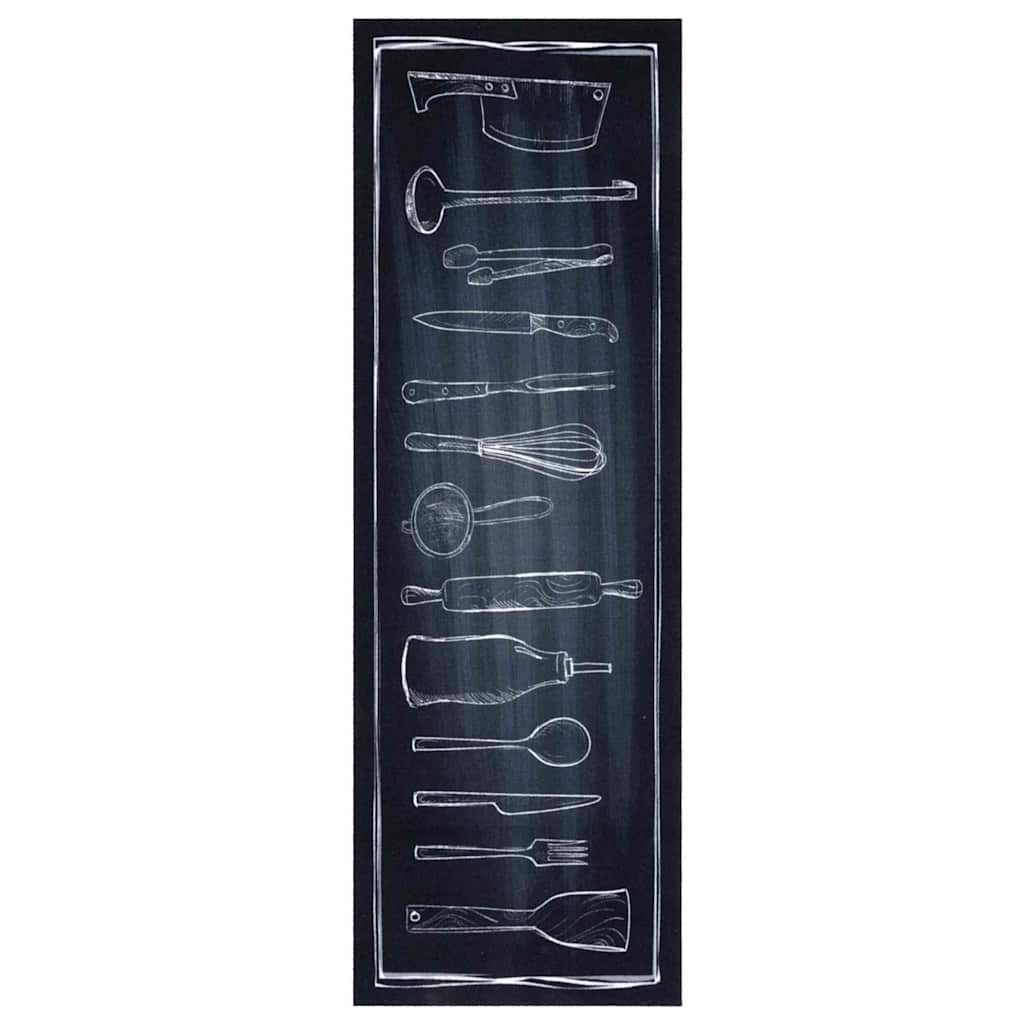 Kitchen Rug Black 180 x 60 cm Velvet