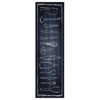 Kitchen Rug Black 150 x 45 cm Velvet