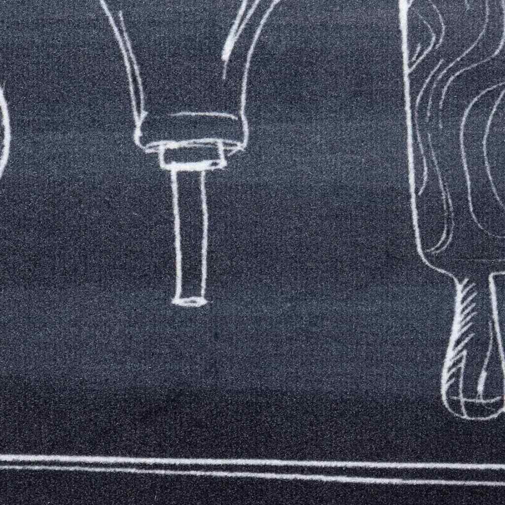 Kitchen Rug Black 300 x 60 cm Velvet