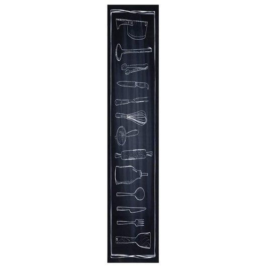 Kitchen Rug Black 300 x 60 cm Velvet