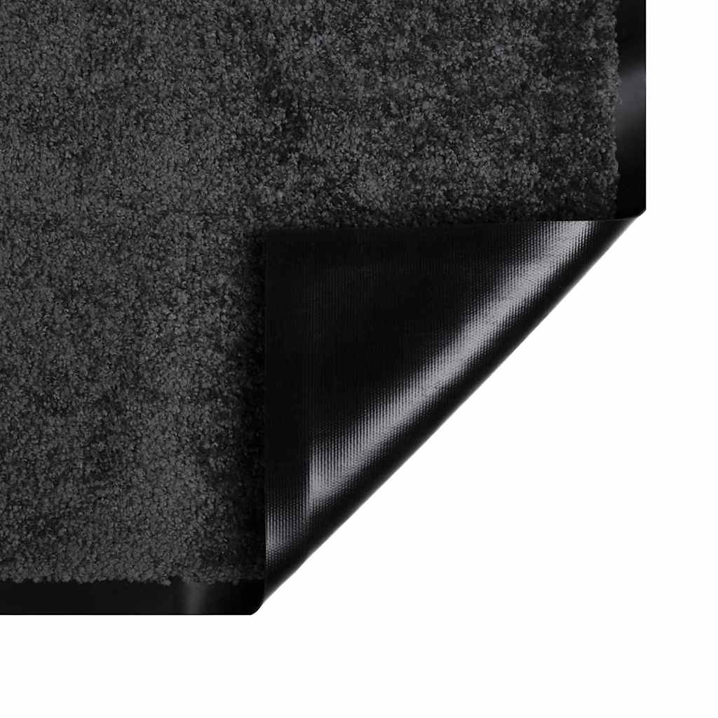 Door Mat Anthracite 60 x 40 x 1.2 cm Teddy Fabric