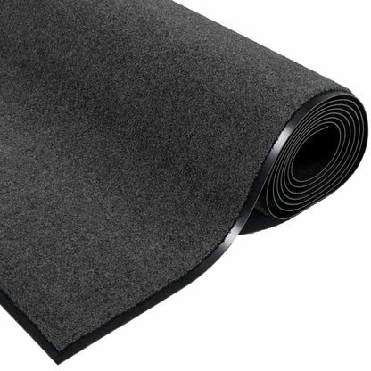Door Mat Anthracite 80 x 60 x 1.2 cm Teddy Fabric