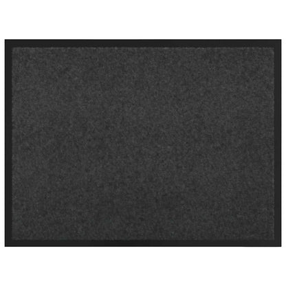 Door Mat Anthracite 80 x 60 x 1.2 cm Teddy Fabric