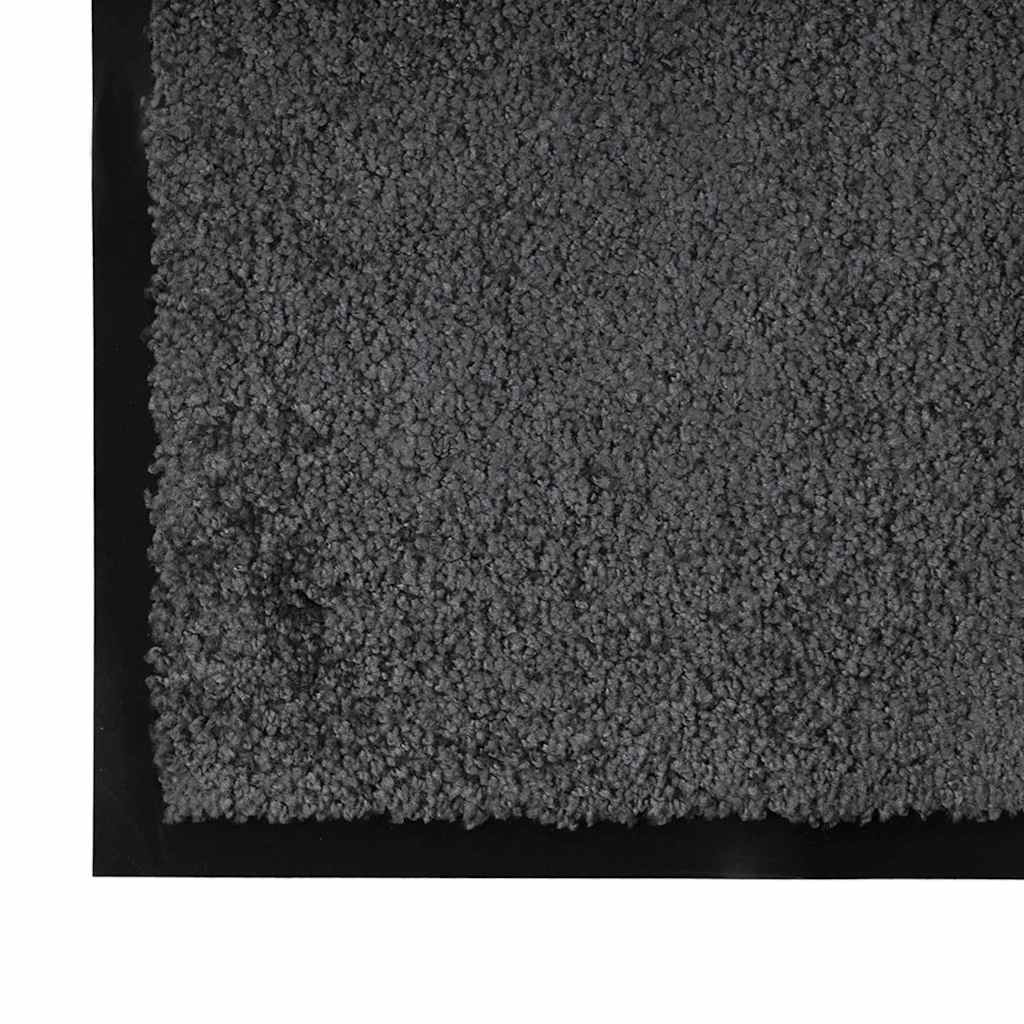 Door Mat Anthracite 120 x 80 x 1.2 cm Teddy Fabric