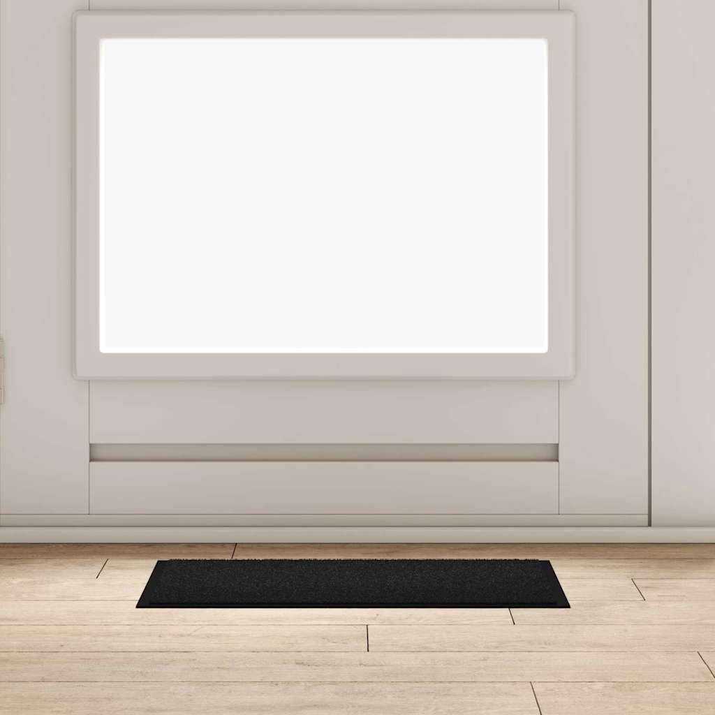 Door Mat Black 60 x 40 x 1.2 cm Teddy Fabric