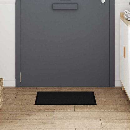 Door Mat Black 60 x 40 x 1.2 cm Teddy Fabric