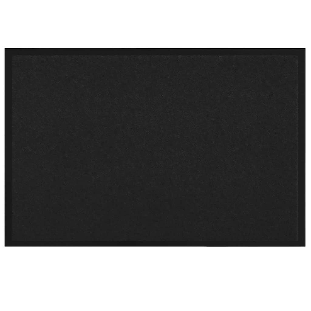 Door Mat Black 60 x 40 x 1.2 cm Teddy Fabric