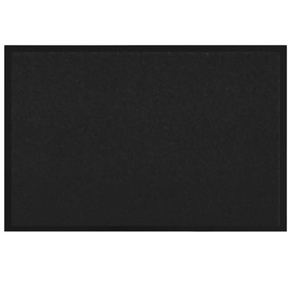 Door Mat Black 60 x 40 x 1.2 cm Teddy Fabric