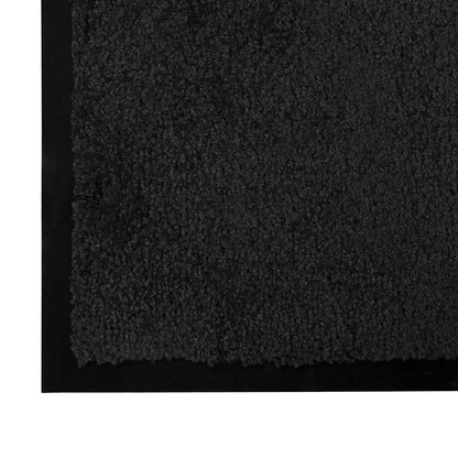 Door Mat Black 80 x 60 x 1.2 cm Teddy Fabric