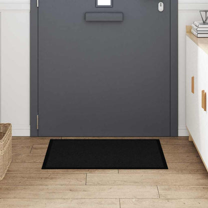 Door Mat Black 80 x 60 x 1.2 cm Teddy Fabric