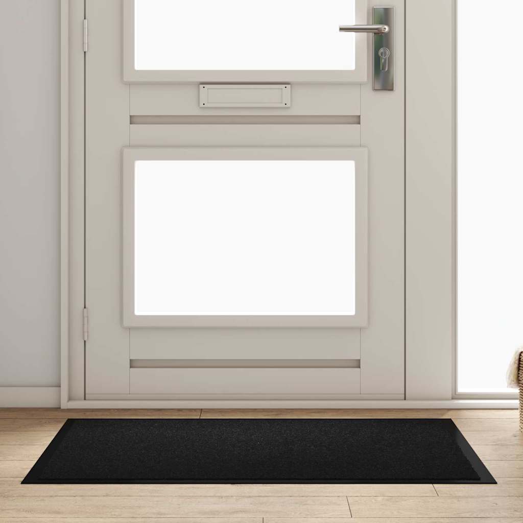 Door Mat Black 120 x 80 x 1.2 cm Teddy Fabric