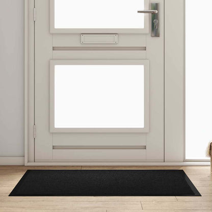 Door Mat Black 120 x 80 x 1.2 cm Teddy Fabric