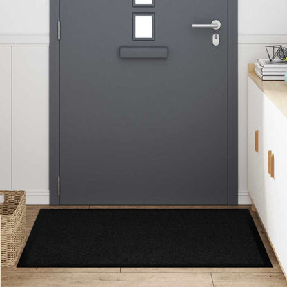 Door Mat Black 120 x 80 x 1.2 cm Teddy Fabric