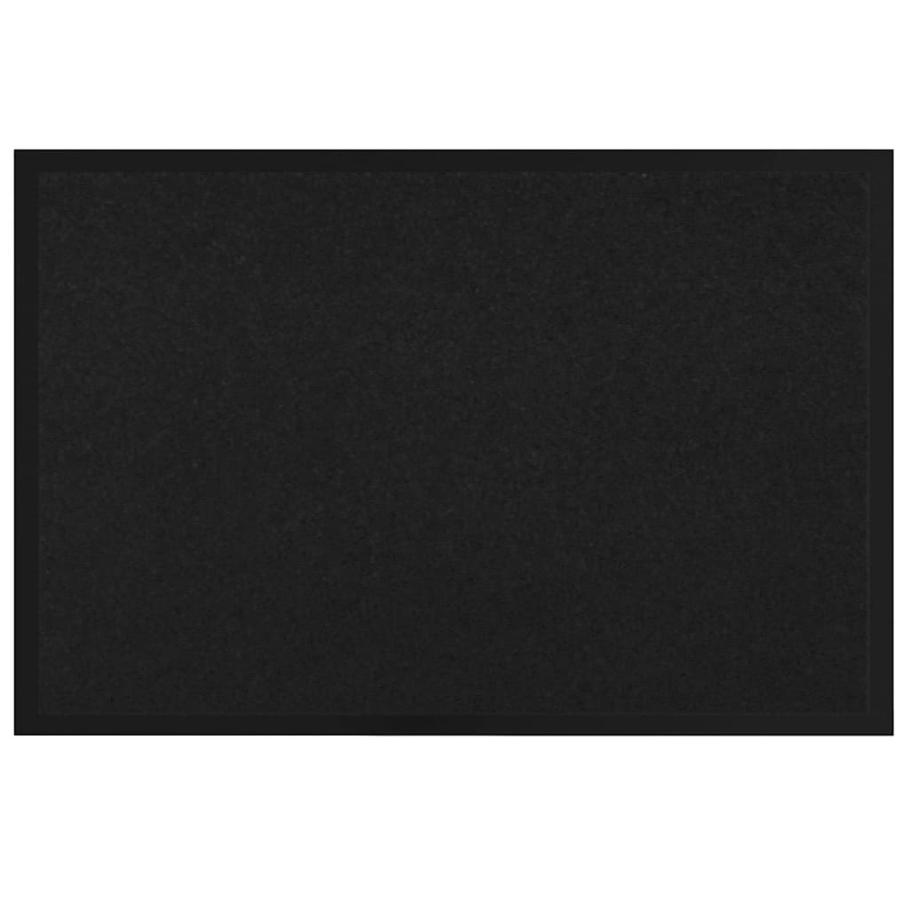 Door Mat Black 120 x 80 x 1.2 cm Teddy Fabric
